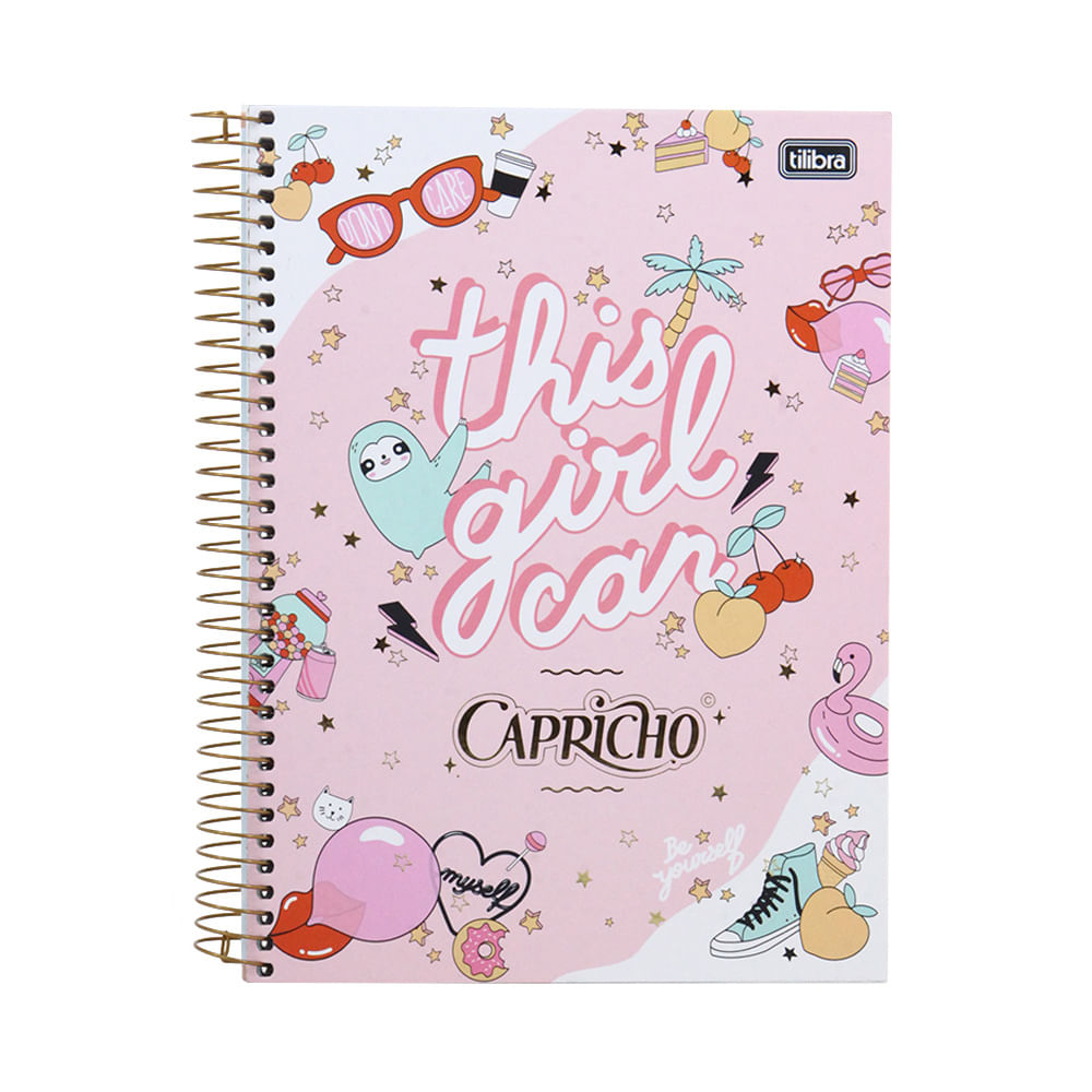 Caderno Universitário Tilibra Espiral Capa Dura Capricho 10 Matérias 160 Folhas Capas Diversas