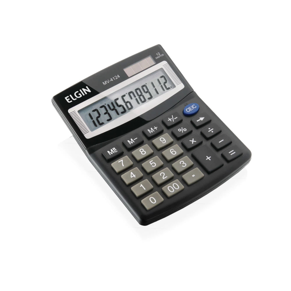 Calculadora De Mesa Elgin MV-4124 Preta Com 12 Dígitos - Le Biscuit