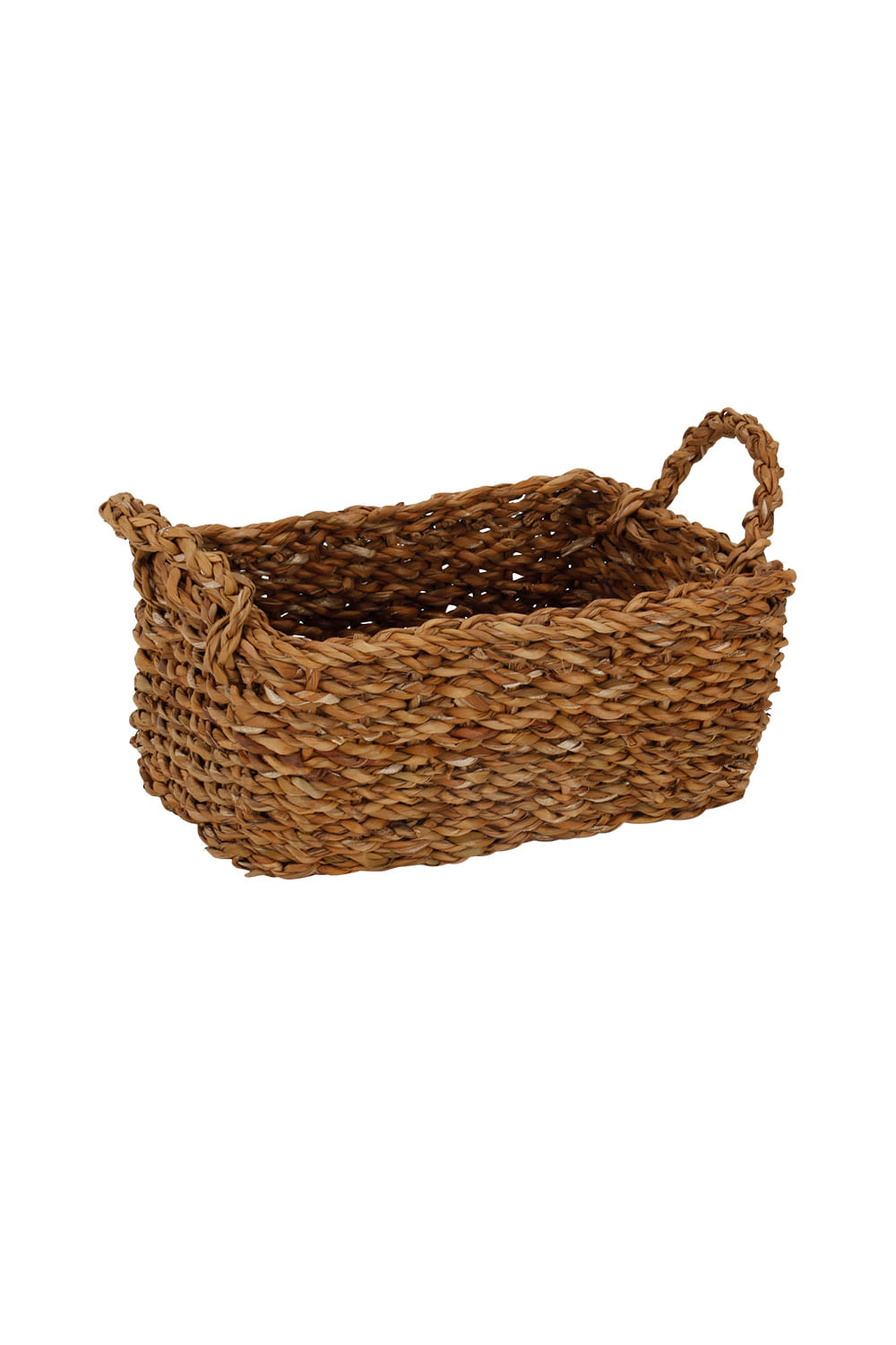 Cesta Le Dhaka de Rattan Bege com Alça Retangular 28x20x1cm