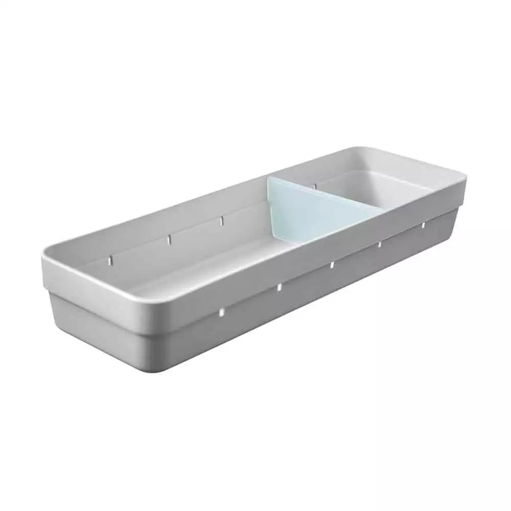 Organizador de Gavetas Martiplast Logic em Plástico Branco com Divisórias 11,45x34x5,5cm