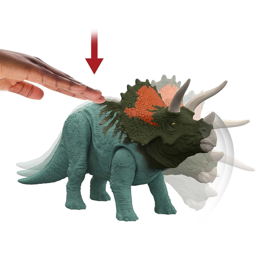 Dinossauro Jurassic World Triceratops Ruge