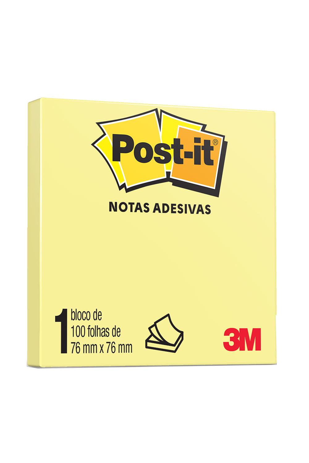 Bloco Adesivo Post It 3M Amarelo 76x76mm 100 Folhas