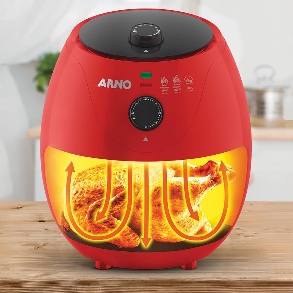 Fritadeira Elétrica Air Fryer Arno Easy Fry EZFV 3,2L Vermelha - 220V