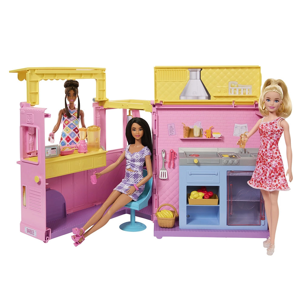 Veículo Barbie - Caminhão com Área Externa - Food Truck da Barbie