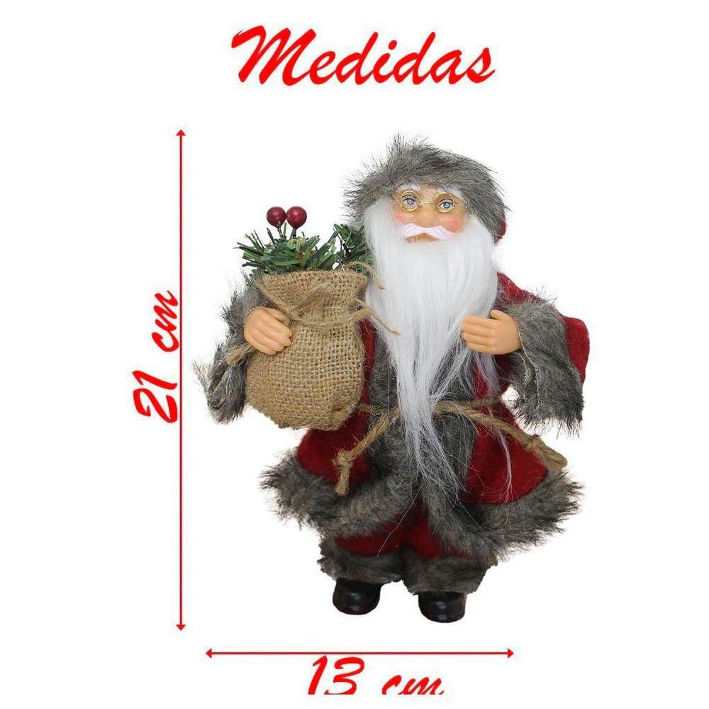 Decoração Natalina Boneco Papai Noel Natal 21cm