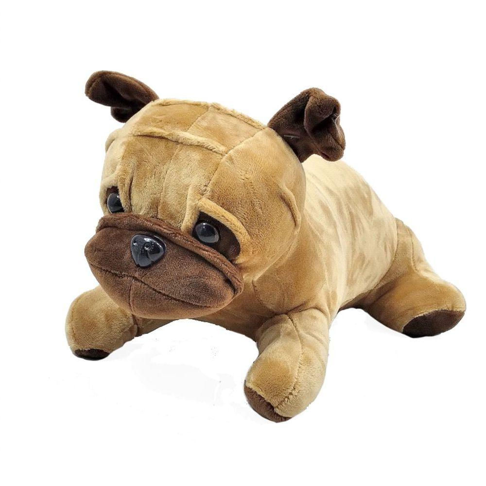 Cachorro De Pelúcia Pug Marrom 26 Cm Comprimento