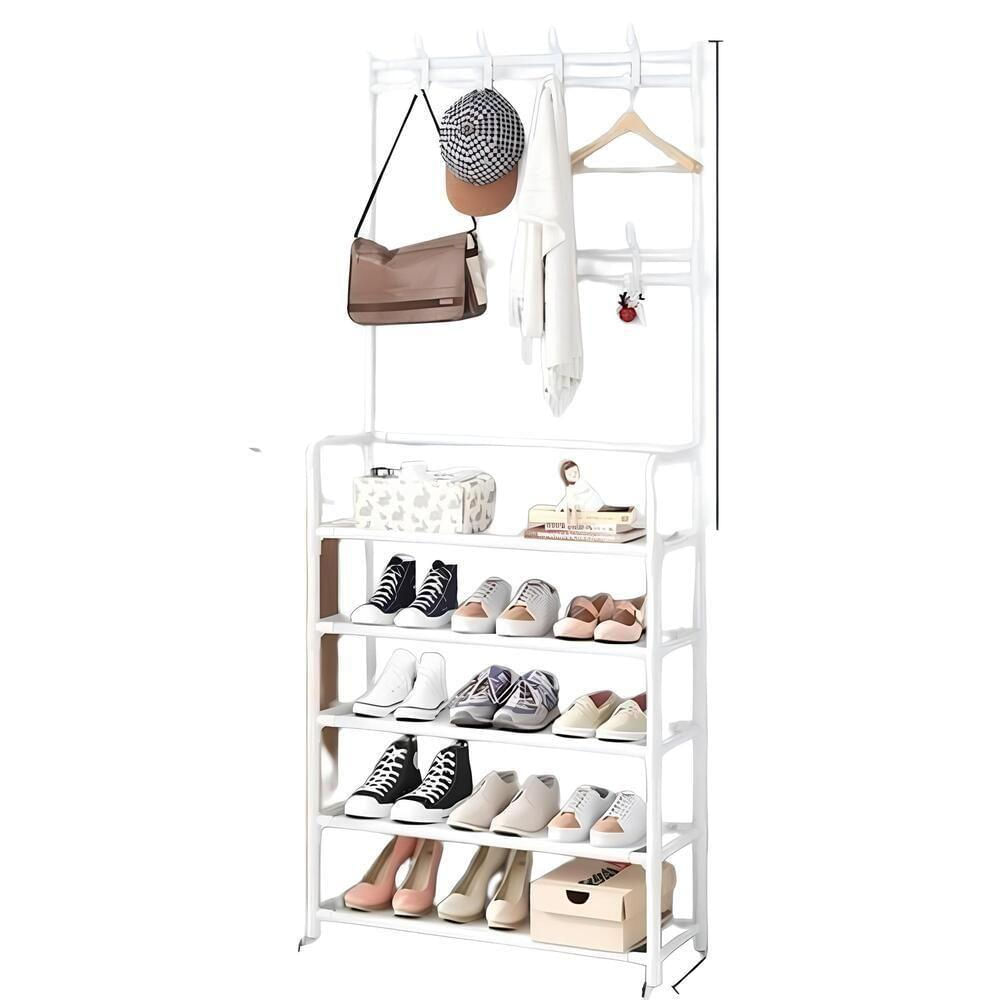 Guarda Roupa Organizador Arara 5 Prateleiras Cabideiro Rack Sapateira Bolsa Brinquedos Sapatos