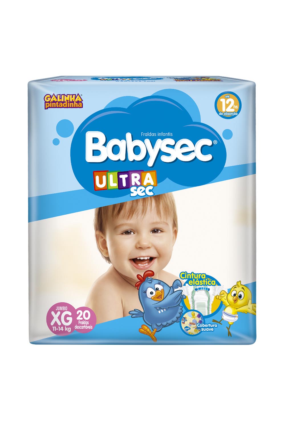 Fralda Descartável Babysec Tamanho XG com 20 Unidades