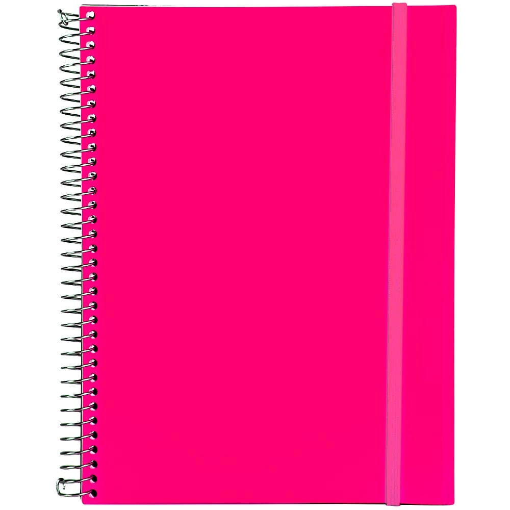 Caderno Universitário Confetti Espiral Capa Plástica Le Black Neon 1 Matéria Aba Elástico 96 Folhas