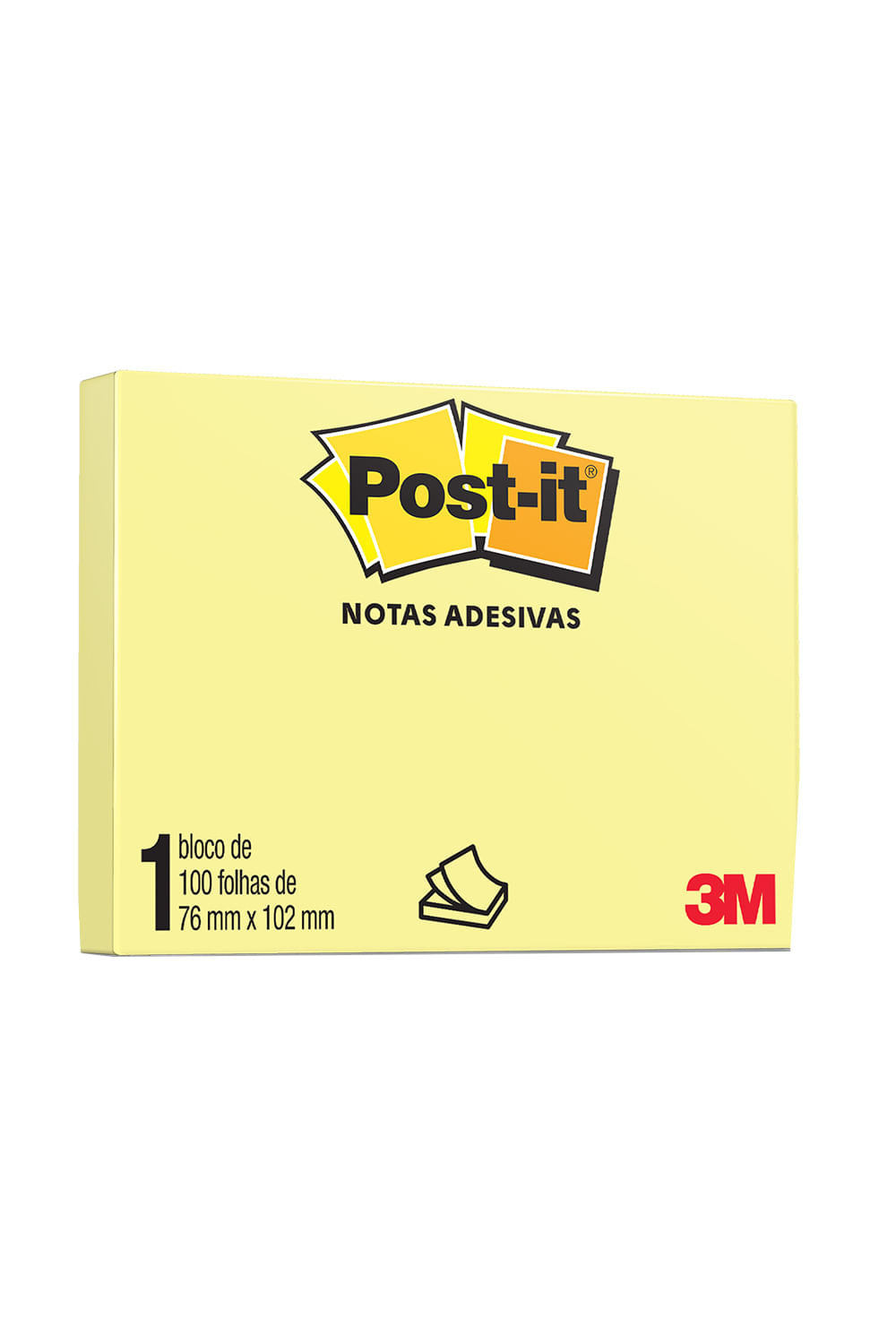 Bloco Adesivo Post It 3M Amarelo 76x102mm 100 Folhas