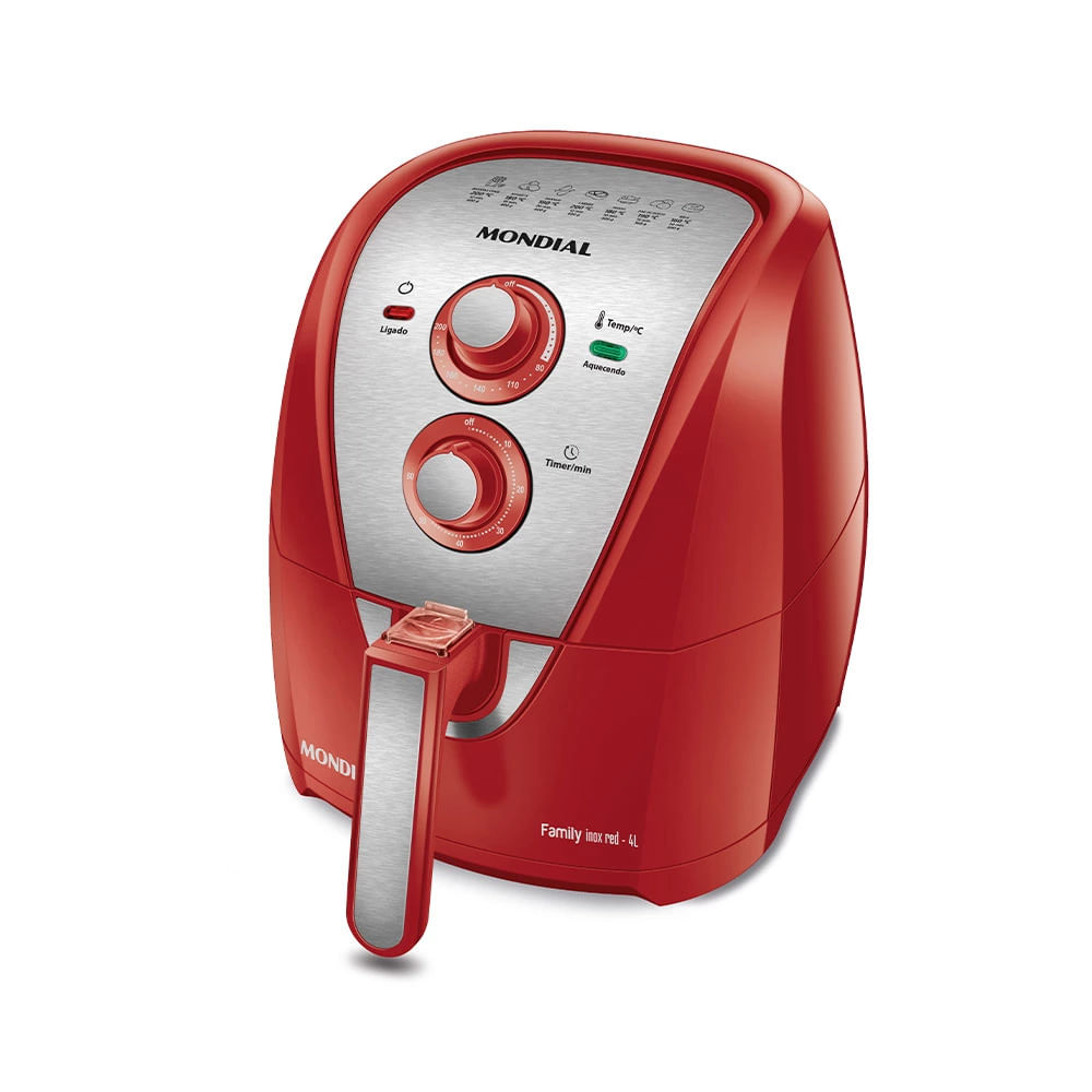 Fritadeira Elétrica Air Fryer Mondial AFN-40-RI 4L Inox/Vermelha - 220V