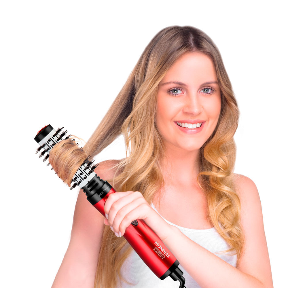 Escova Rotativa Mondial Infinity Keratin  ER-11-KR 1000W Vermelha - 127V