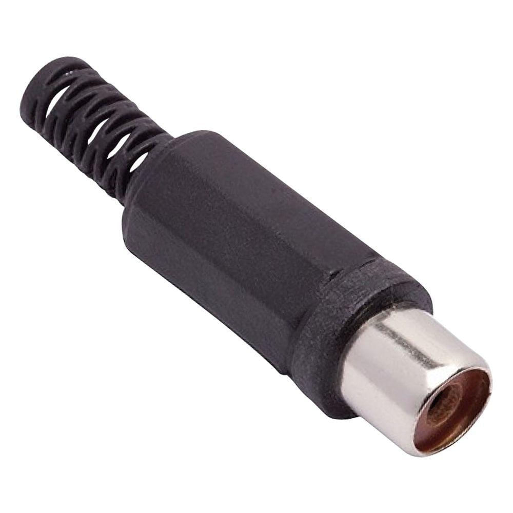 Plug Rca Jack Plastico Niquel Preto