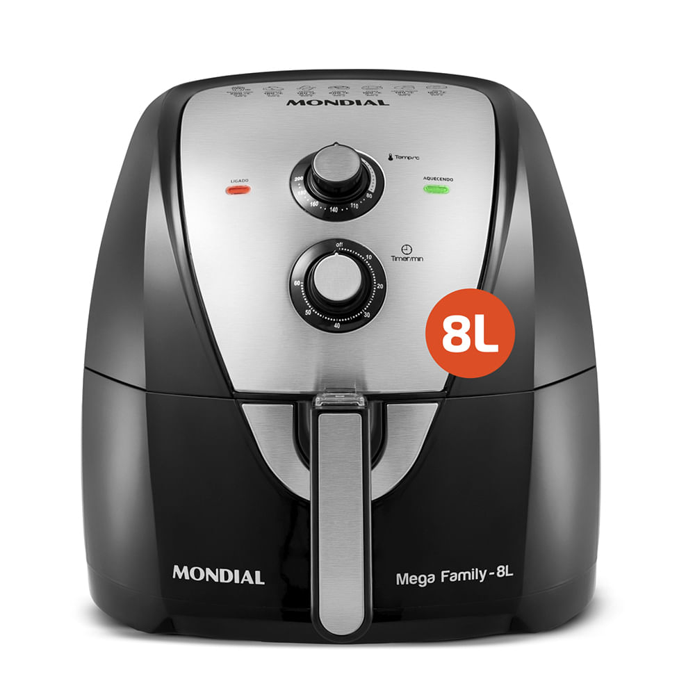 Fritadeira Elétrica Air Fryer Mondial AFN-80-BI 8L Preta - 220V