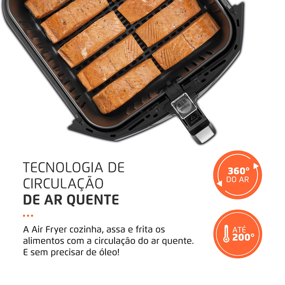 Fritadeira Elétrica Air Fryer Mondial AFN-80-BI 8L Preta - 220V