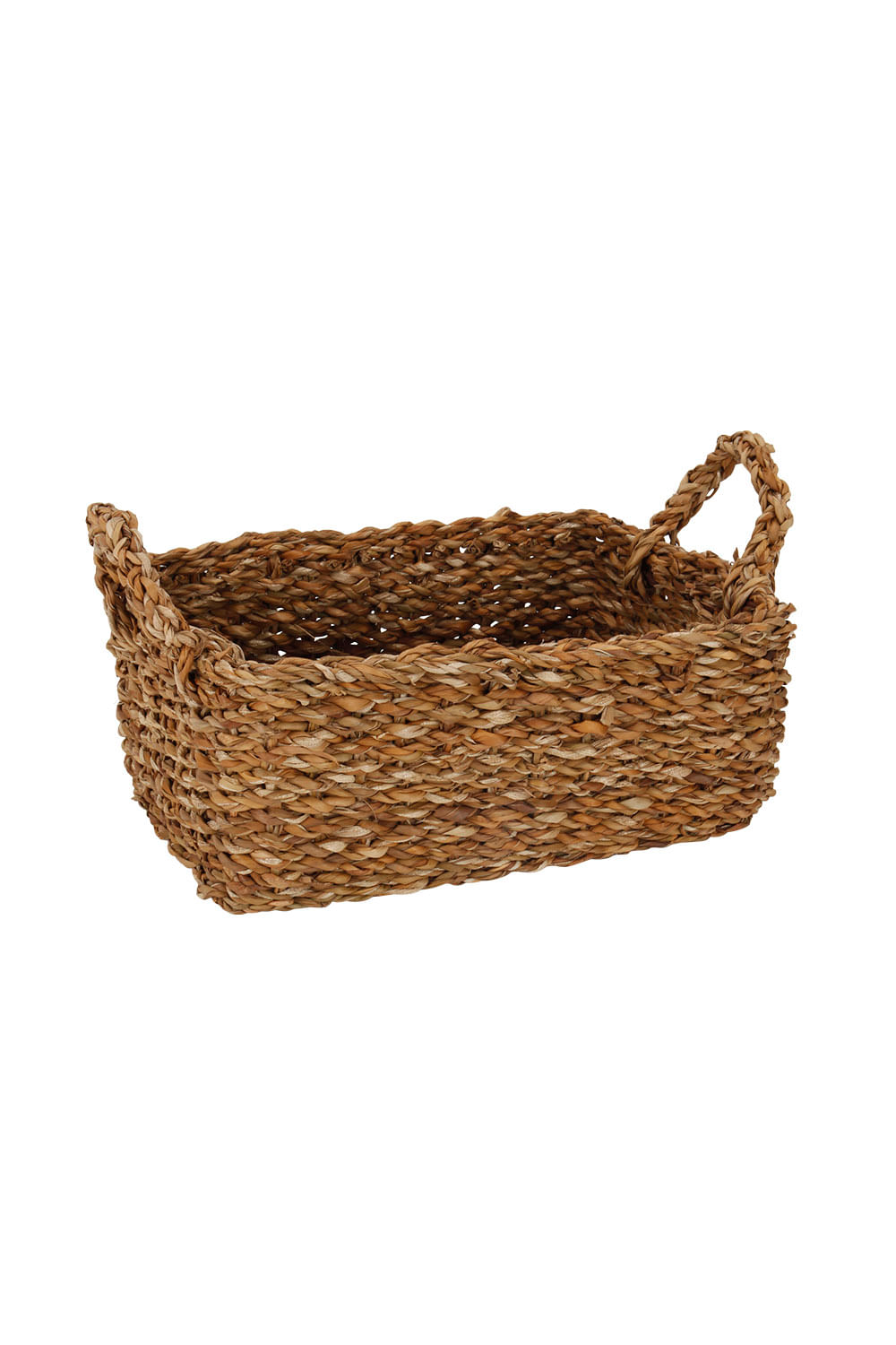 Cesta Le Dhaka de Rattan Bege com Alça Retangular 32x23x13cm