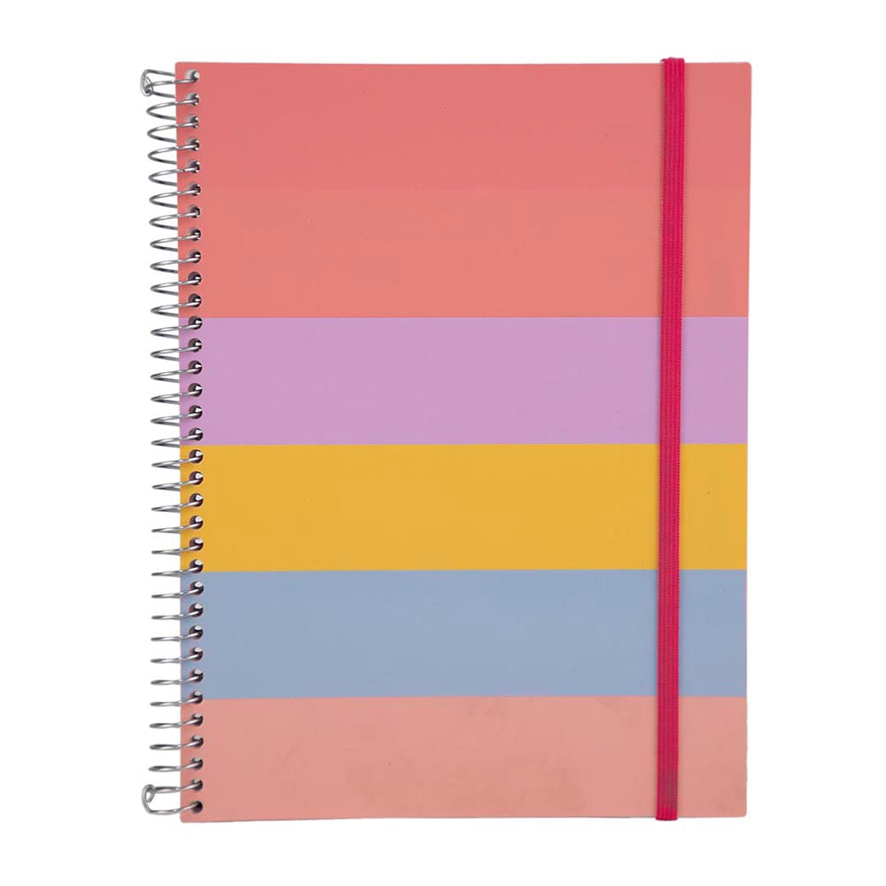 Caderno Universitário Confetti Espiral Capa Plástica Le Listras Candy Colors 10 Matérias 200 Folhas