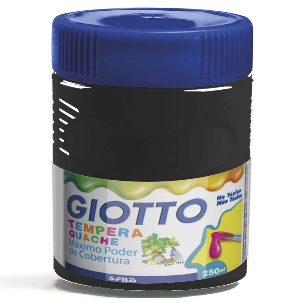 Tinta Guache Tempera Giotto Preta 250ml