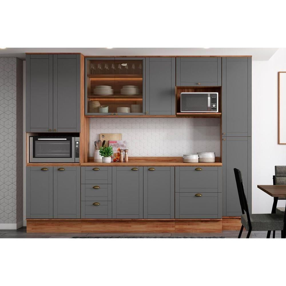 Kit Cozinha Modulada 6 Peças Bella 2 Aéreos + 2 Balcões+ 2 Paneleiros ...