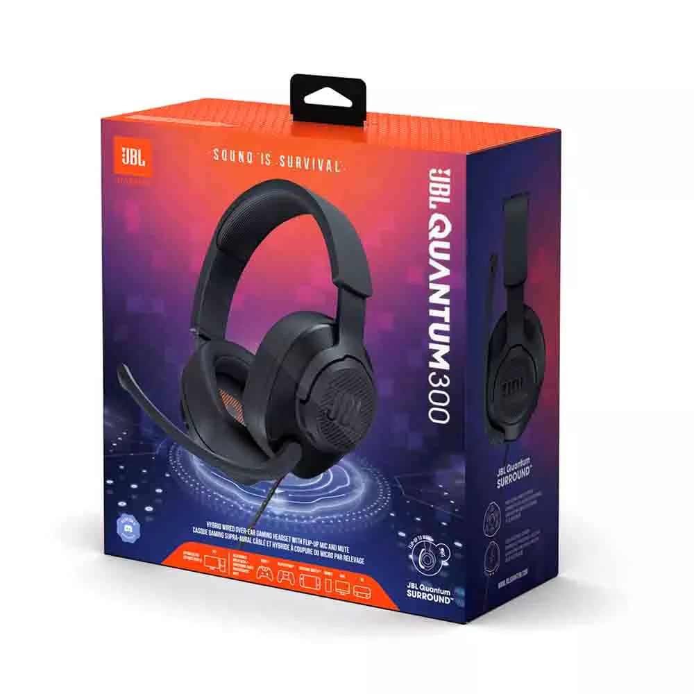 Headphone Gamer JBL Quantum 300 Over-Ear Preto