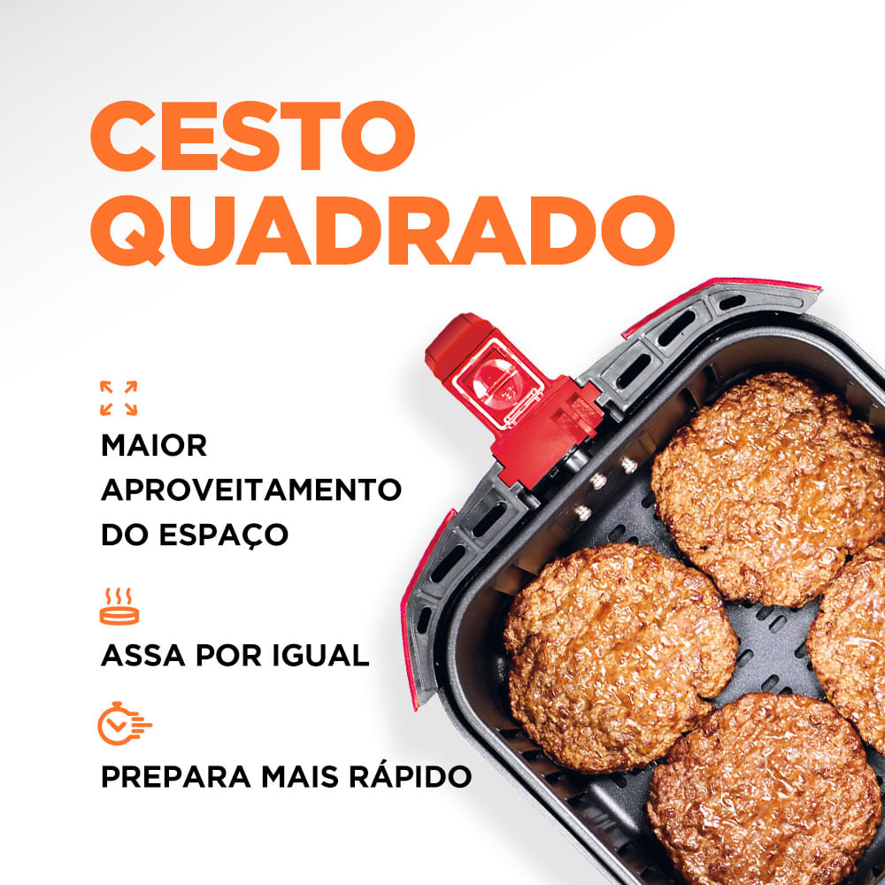 Fritadeira Elétrica Air Fryer Mondial AFN-40-RI 4L Inox/Vermelha - 127V