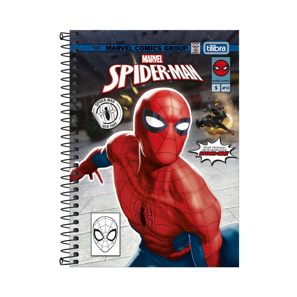 Caderno Tilibra Espiral Capa Dura 1/4 Spider-Man Capas Diversas - Item Sortido