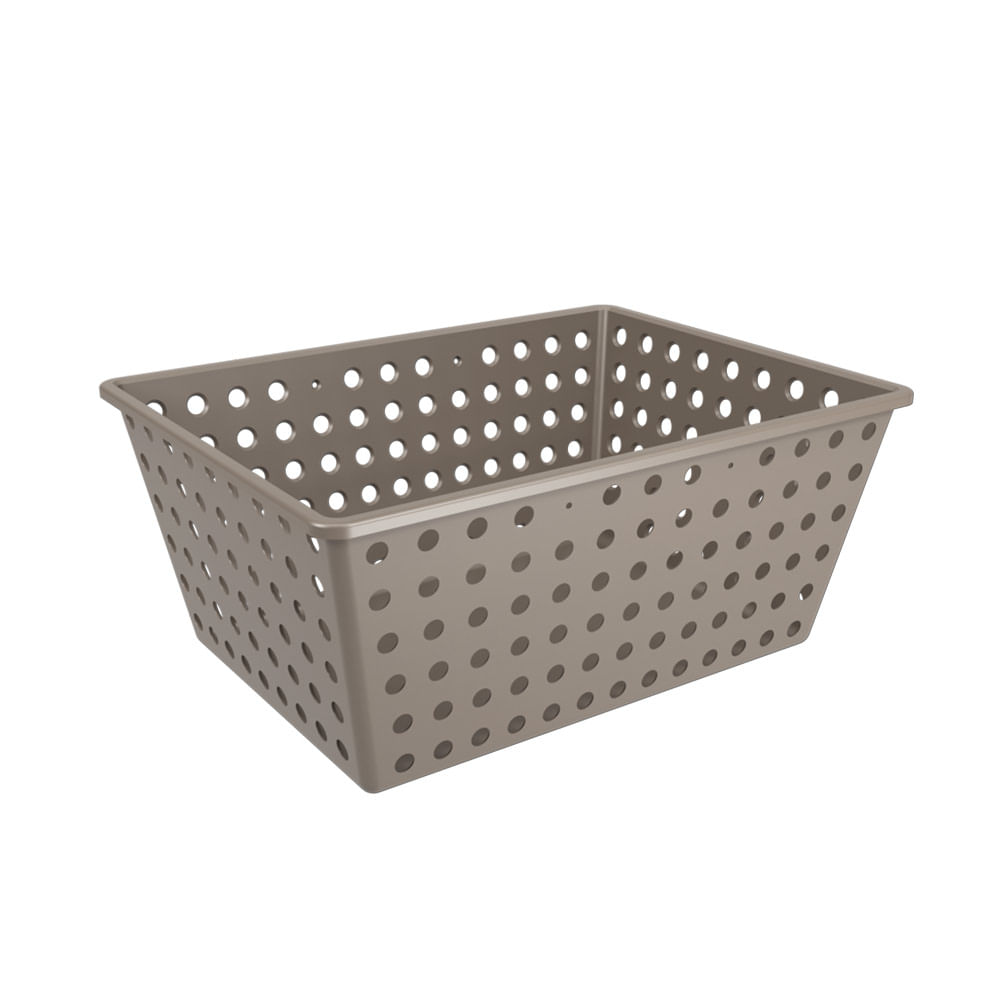 Cesta Organizadora Coza One Max em Plástico Cinza 16x29x38cm