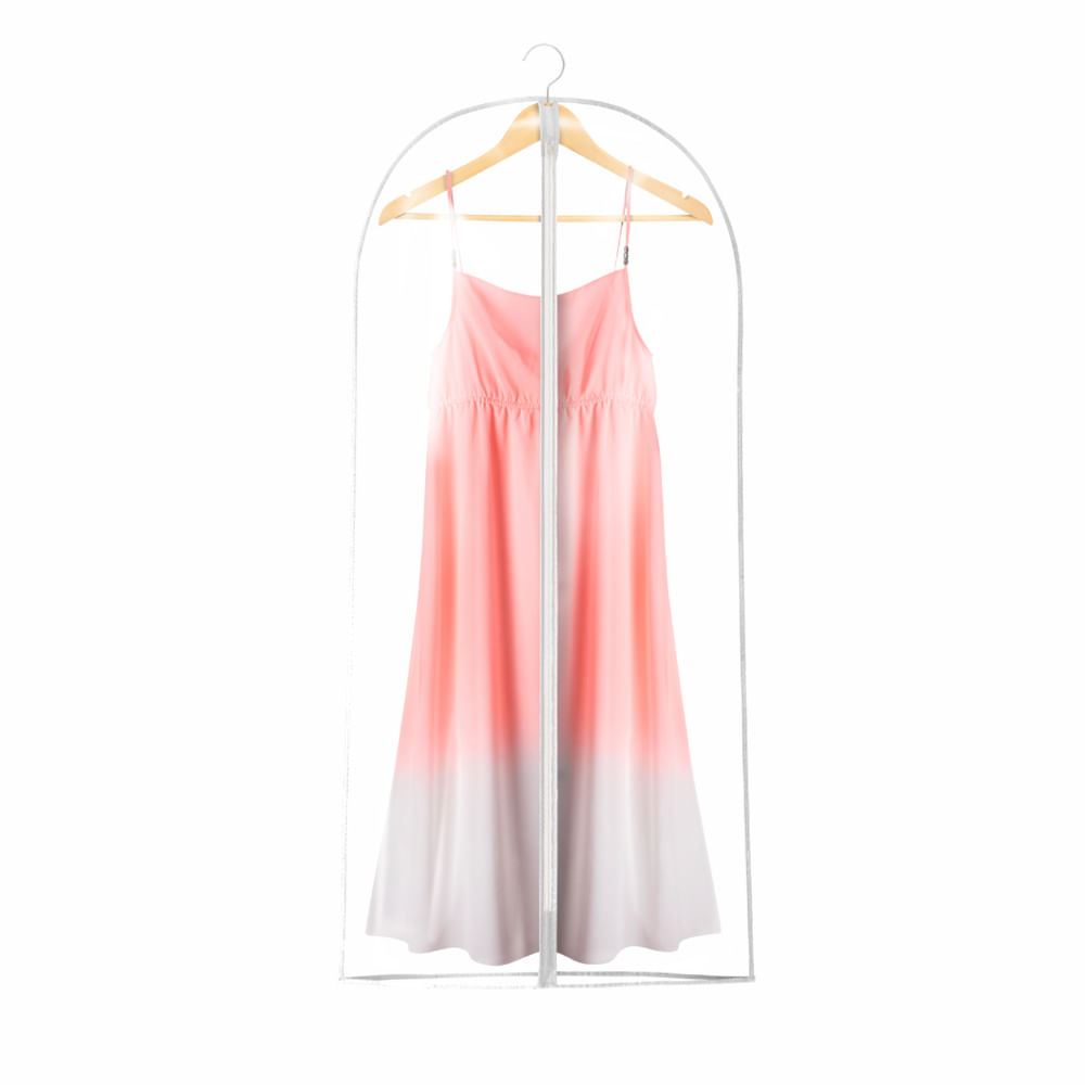 Capa para Vestido em PVC Plast-Leo Cristal Transparente com Zíper 1,20mx58cm