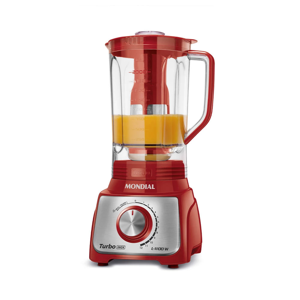 Liquidificador Mondial Turbo Inox L-1100 RI Vermelho - 220V
