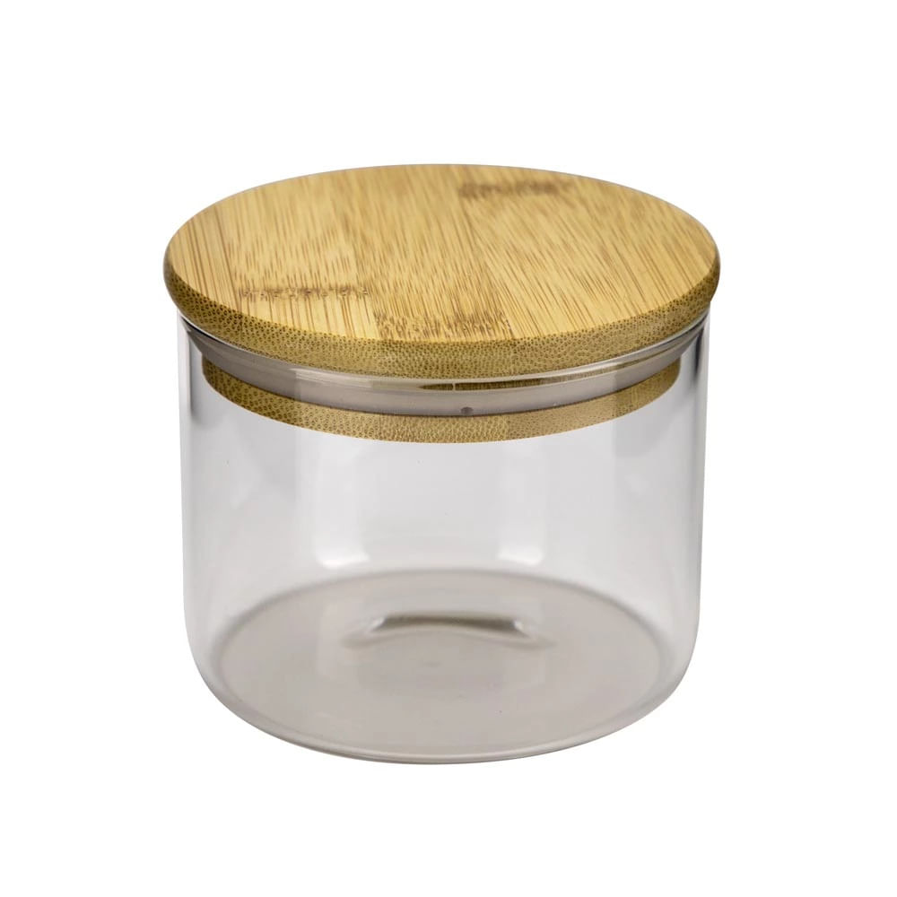 Pote para Mantimento Cazza em Vidro Borosilicato Hermético com Tampa Bambu 450ml