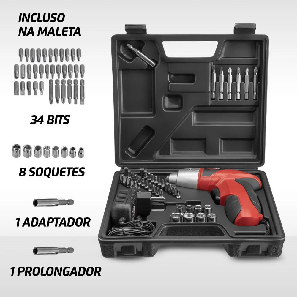 Parafusadeira Mondial FPF-05M com Maleta - 4,8V Bivolt