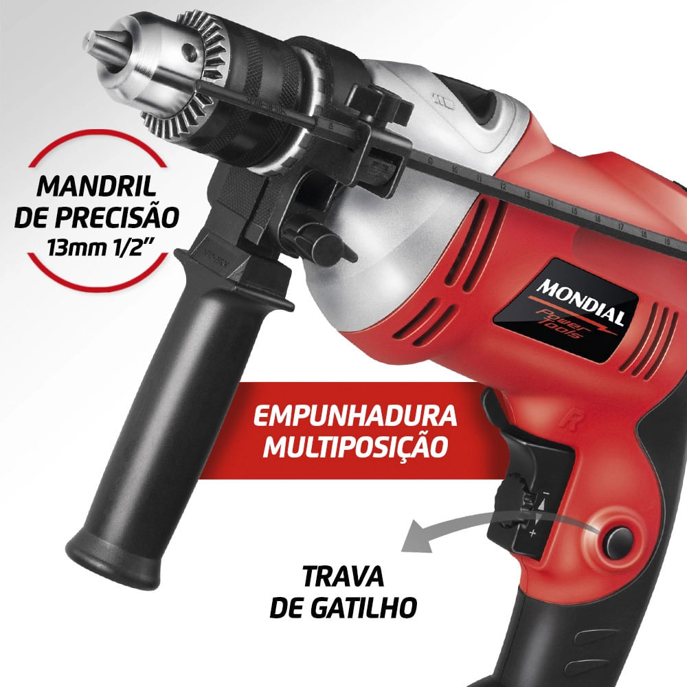 Furadeira de Impacto Mondial FFI-05 Elétrica - 750W 127V