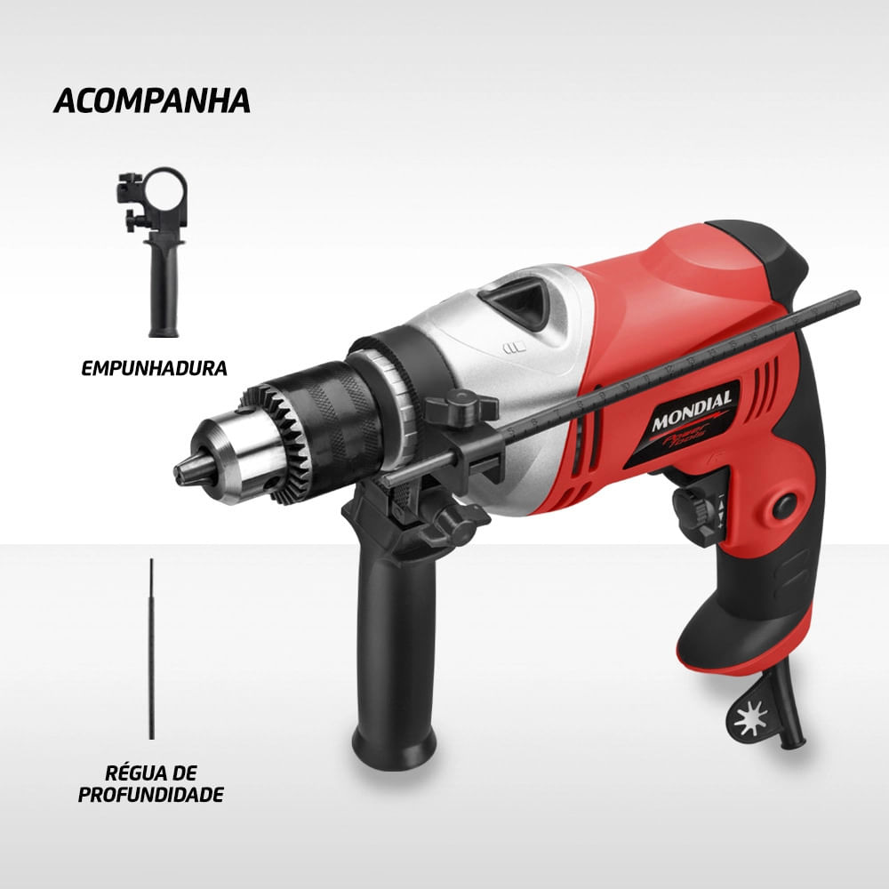 Furadeira de Impacto Mondial FFI-05 Elétrica - 750W 127V