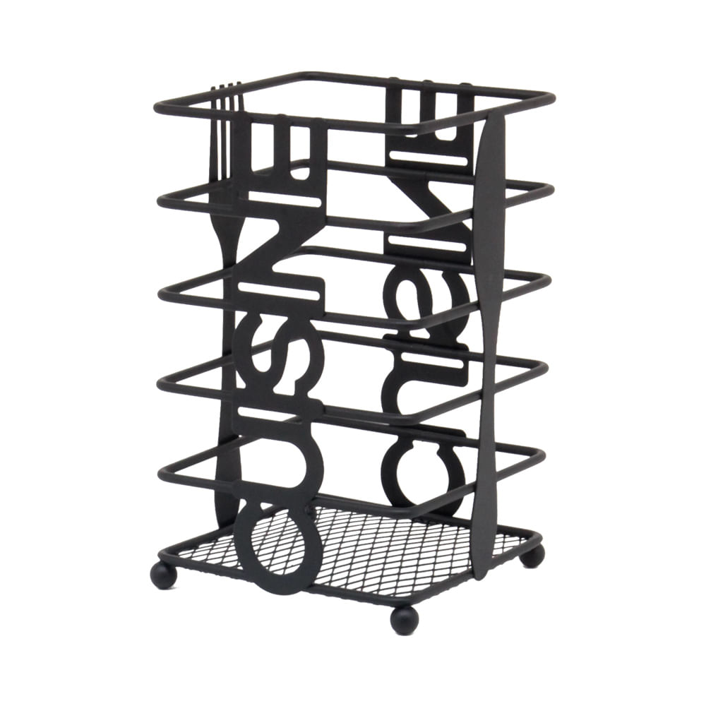 Porta Talher Le Cuisine Black Preto