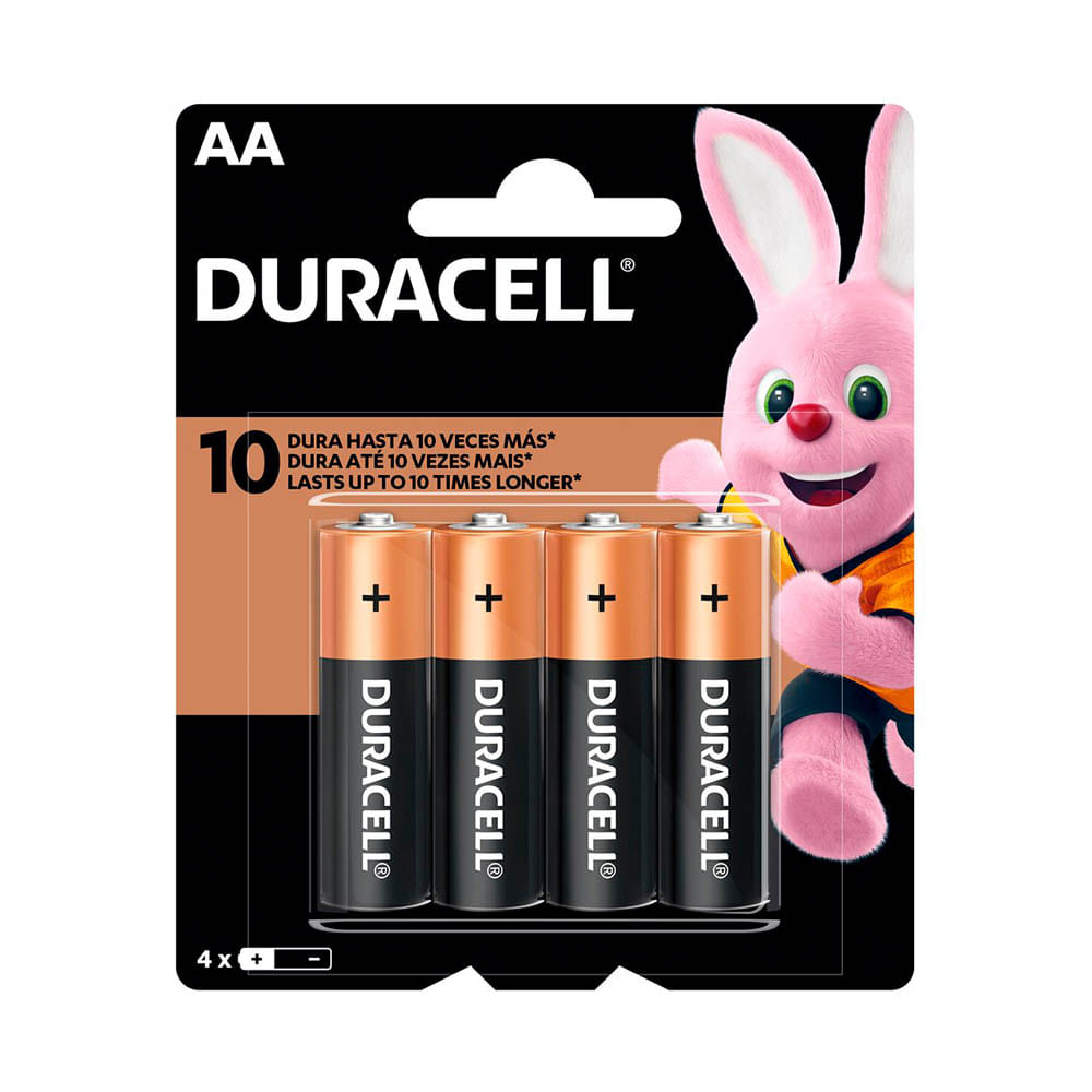 Pilha Alcalina Duracell AA com 4 Unidades