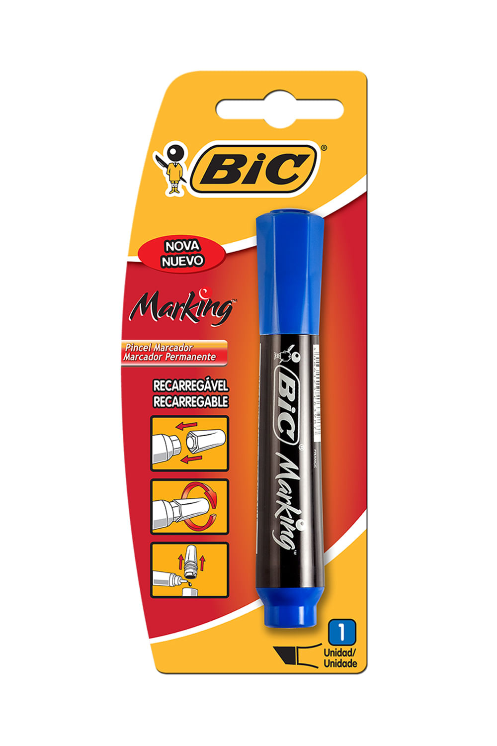 Marcador Permanente Bic Recarregável Azul