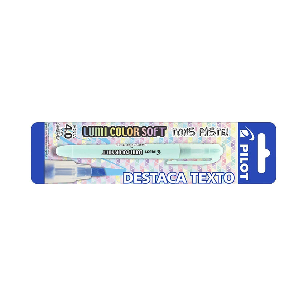 Marcador de Texto Pilot Lumi Color Soft Ponta Chanfrada Verde Pastel 4.0mm