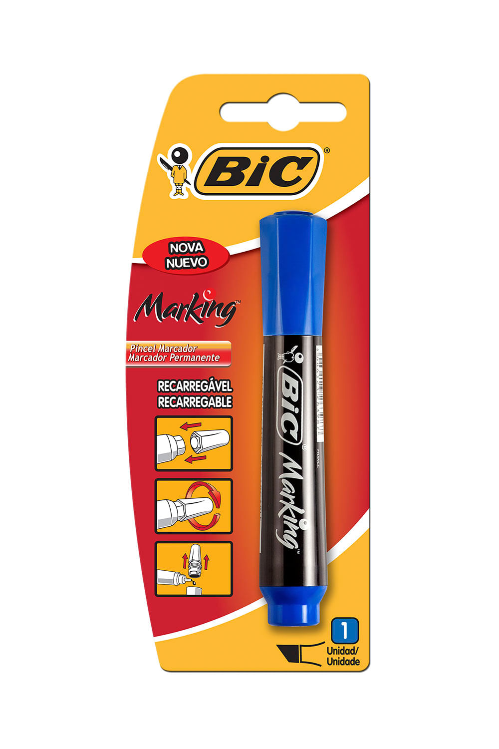 Marcador Permanente Bic Recarregável Azul