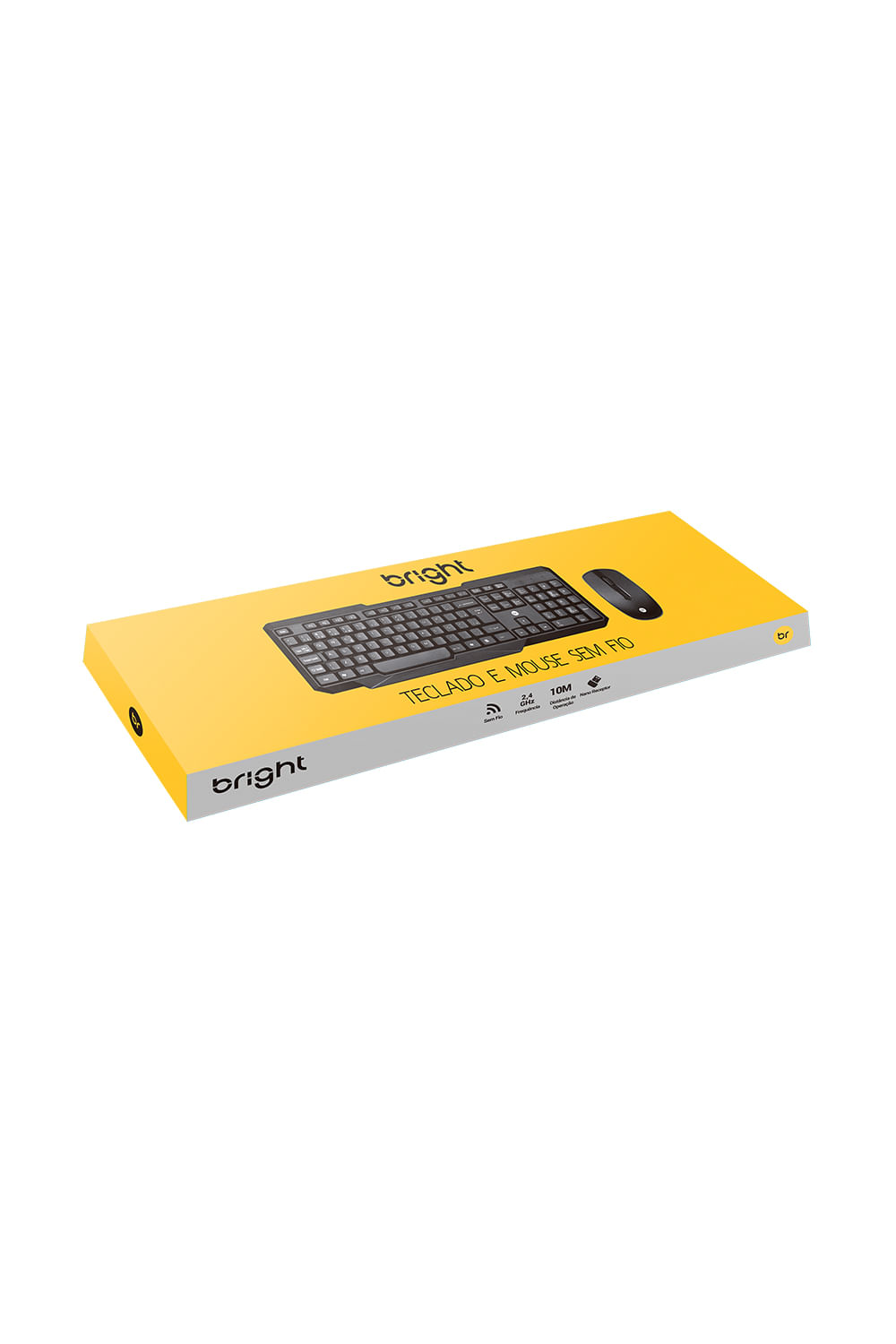 Kit Teclado e Mouse Bright 0055 Sem Fio Slim Preto