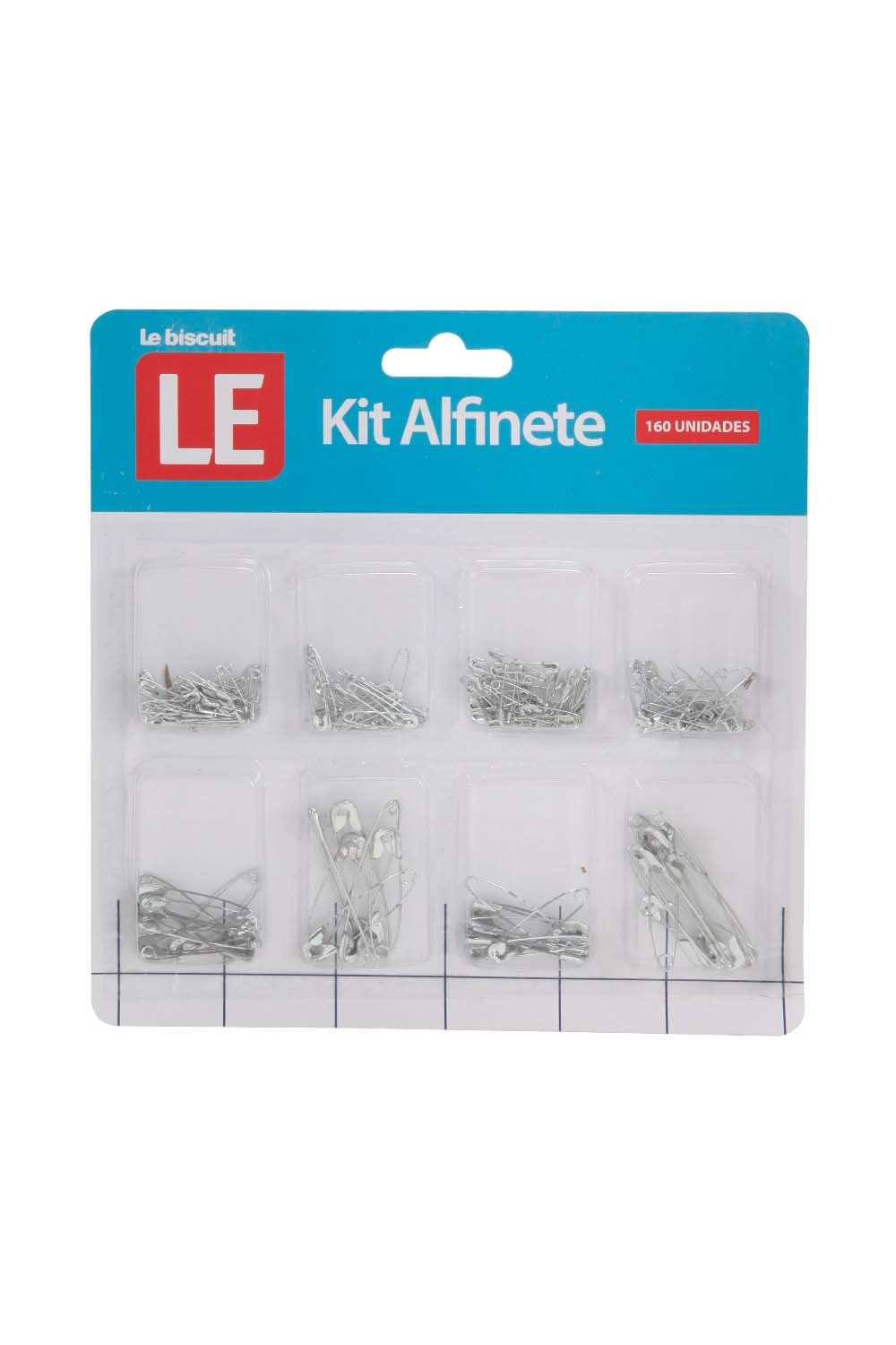 Kit Alfinete de Segurança Mix Le com 160 Unidades Prata