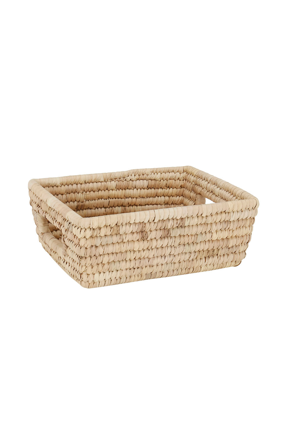 Cesta Le Dhaka de Rattan Bege com Alça Retangular 26x21x10cm