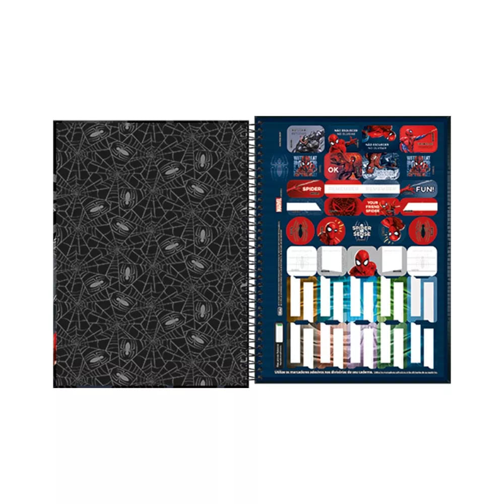 Caderno Tilibra Espiral Capa Dura 1/4 Spider-Man Capas Diversas - Item Sortido