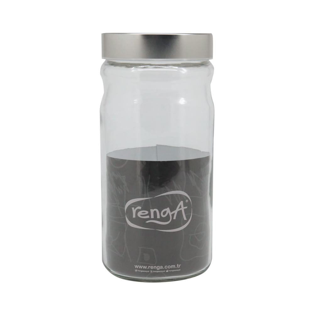 Pote Le Metal em Vidro com Tampa Redondo Silver 1,8L