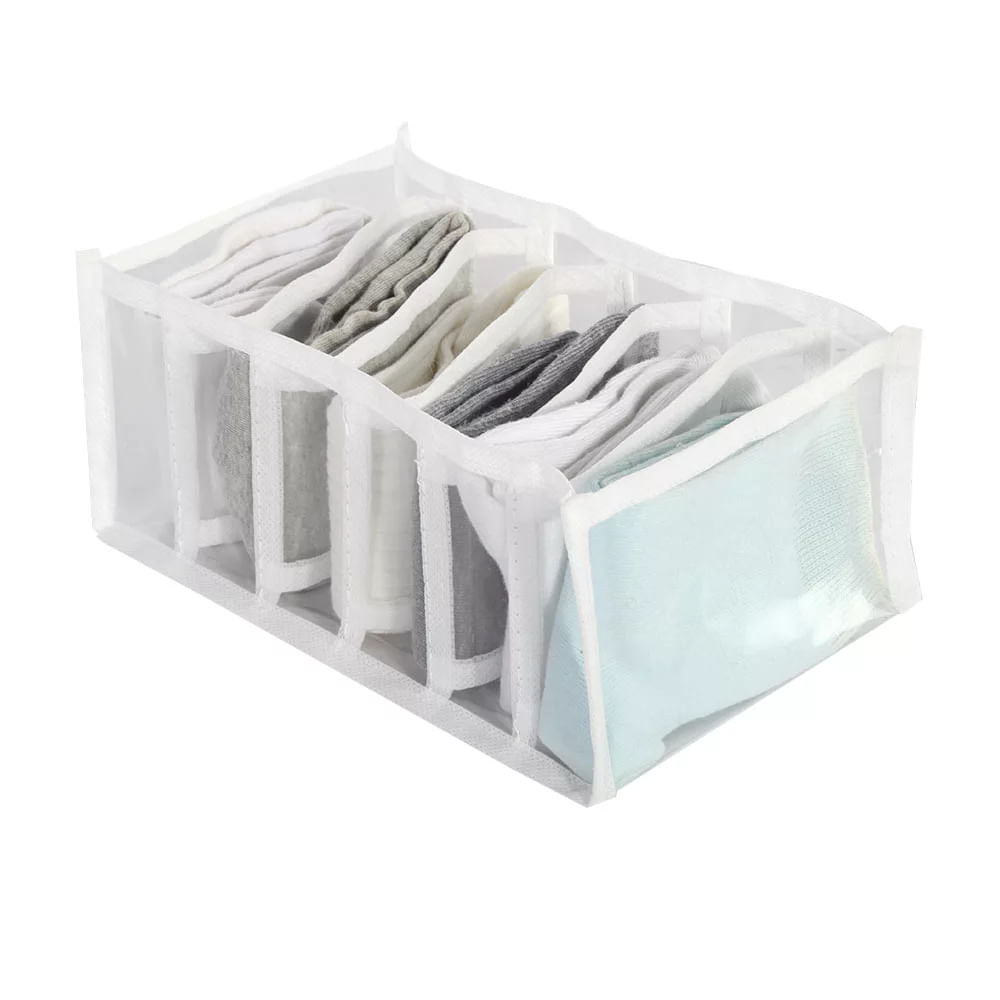 Organizador Le Clear Multiuso PVC Transparente Retangular com 6 Divisórias