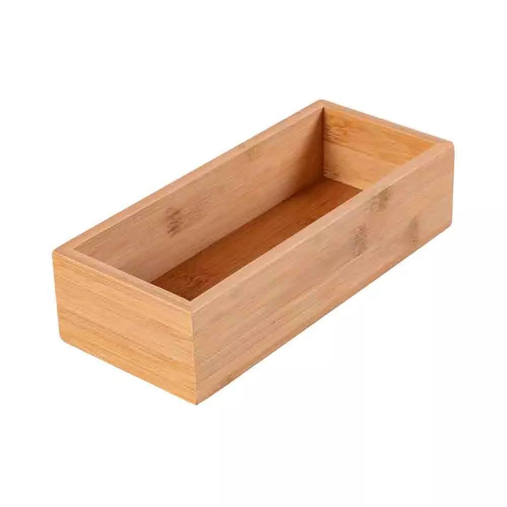 Organizador de Gaveta Yoi em Bambu Bege 22,5x9,5cm