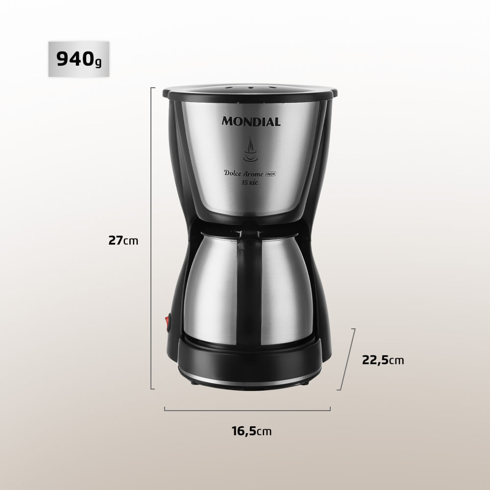 Cafeteira Elétrica Mondial Dolce Arome C-34JI-15X