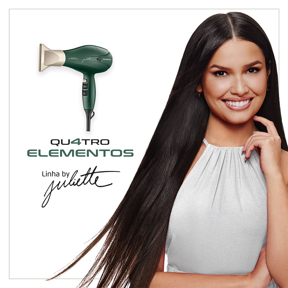 Secador de Cabelo By Juliette Mondial Verde Oliva 2000W - SCP-JU-02 110