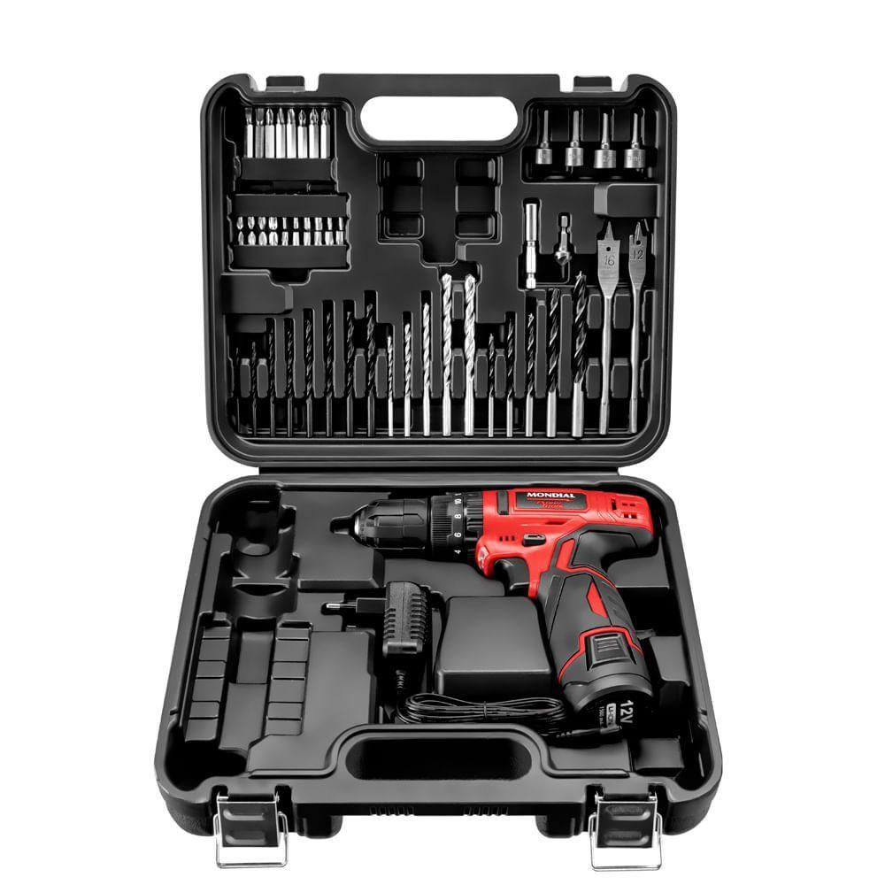 Pi-11ma - Parafusadeira E Furadeira Com Maleta Bivolt - Mondial Paraf. E Furad. Impacto Pi-11ma Bivolt