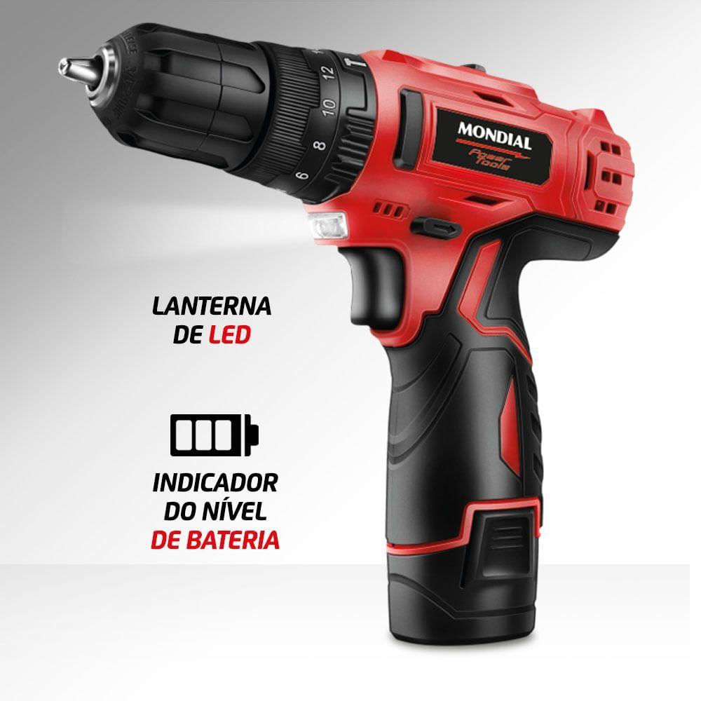 Pi-11ma - Parafusadeira E Furadeira Com Maleta Bivolt - Mondial Paraf. E Furad. Impacto Pi-11ma Bivolt