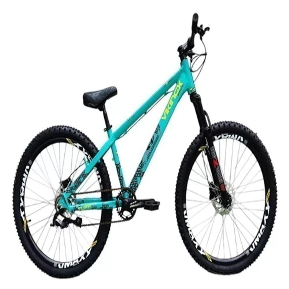 Vikingx Verde Agua Amarelo Whelling Single Freio Hidraulico Vmaxx Liso Com Suspenão Mecanica